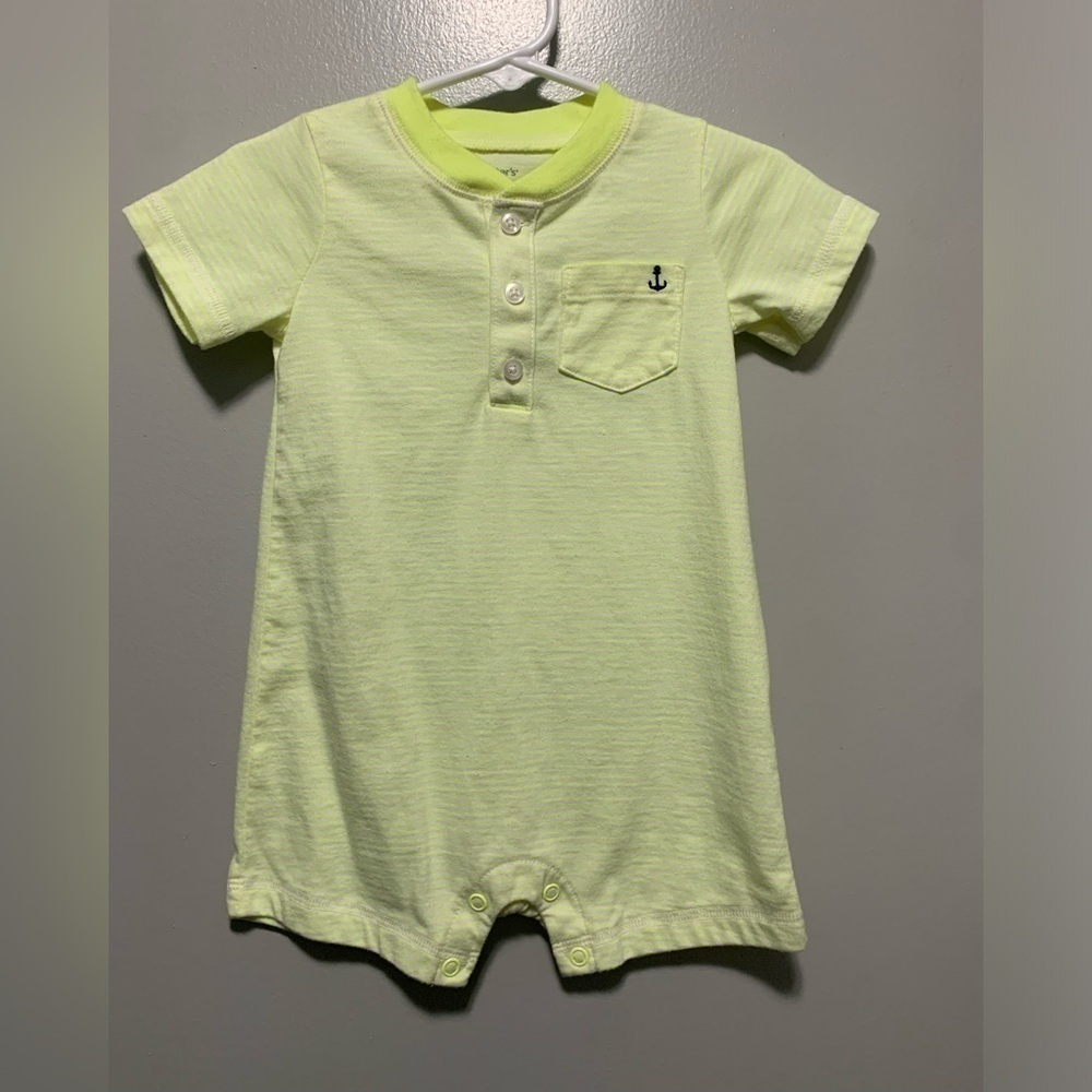 CARTERS 12M yellow baby romper